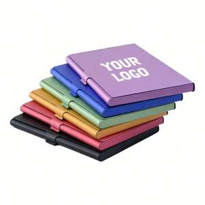 Porte-cartes de visite personnalisé en aluminium, étui de rangement en métal pour cartes bancaires et de crédit, portefeuille en métal pour hommes et femmes - Product Image 1