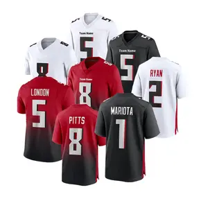 เสื้อฟุตบอลเย็บตะเข็บอเมริกัน #1, สินค้าใหม่2023แอตแลนตา #1 mariota #8 kyle-pitts #2 Ryan #5ลอนดอนสำหรับผู้ชายปัก