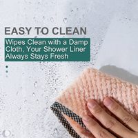 Rideau de douche en plastique PEVA, rideau de douche transparent résistant, imperméable, lourd, épais, rideau de salle de bain avec pierres lestées