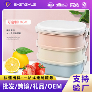 304 Stainless Steel Insulated Lunch <b>Box</b> Rectangle <b>Plastic</b> Lid Gradient Colors <b>Large</b> Capacity Office Use - Product Image 5