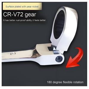 Herramienta de Llave de trinquete de cabeza ajustable métrica universal de doble uso rápida y ahorro de mano de obra con soporte personalizado OEM - Product Image 3