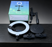 Draagbare 6 inch selfiehouder met dubbele telefoonclip voor vlog-opnames, verstelbare standaard