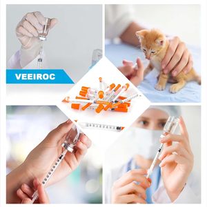 Veterinary Insulin <b>Syringe</b> and Needles 0.5ml/1ml 30G <b>Disposable</b> Safety Animal Use - Product Image 6