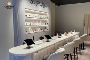 Kiosque mural en acier inoxydable pour cosmétiques, parfums et perruques, avec éclairage LED, écologique, durable et de haute qualité - Product Image 4