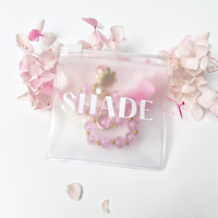 Bolsa con cremallera esmerilada de PVC transparente personalizada de lujo, bolsita impresa, bolsas con cierre de cremallera para joyería