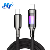 Promotion à bas prix, câbles de charge rapide et de transfert de données USB C vers C Type-C LED en alliage de zinc tressé 100W pour iPhone Android