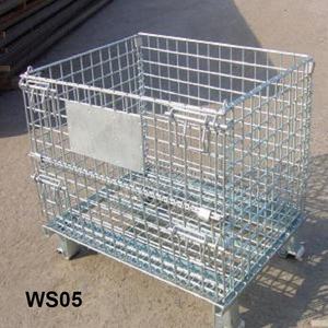 <span class=keywords><strong>Cage</strong></span> mobile de grillage de stockage d'entrepôt pliable empilable en acier galvanisé de victoire Offre Spéciale - Product Image 4