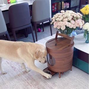 เครื่องให้อาหารสัตว์เลี้ยงแบบไม้ ความจุขนาดใหญ่ เหมาะสำหรับแมว สุนัข ป้องกันความชื้น ควบคุมปริมาณอาหารได้ด้วยตนเอง - Product Image 2