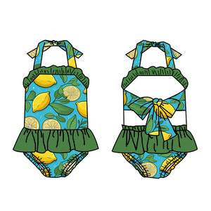 Traje de Baño de Verano para Niñas, de una Pieza, sin Mangas, con Volantes, Estilo Boutique, Estampados Personalizados, Ropa de Playa para Vacaciones - Product Image 2