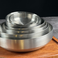 Assiettes rondes en acier inoxydable de style coréen, bol à sushi de restaurant, plat à sauce pour servir