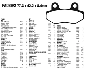 Pastiglie Freno Semi-Metalliche di Alta Qualità FA086 per Honda <span class=keywords><strong>Mash</strong></span> Hyosung Peugeot Kymco - Product Image 6