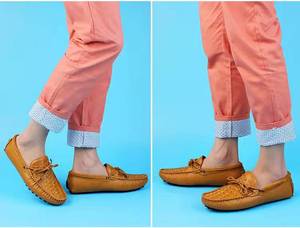 Zapatos de verano para hombre, zapatillas ligeras de tejido, zapatos informales a la moda para caminar, mocasines transpirables de cuero para hombre - Product Image 4