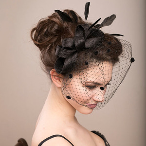 MIO Tea Party Fascinators Chapeau Kentucky Derby Chapeaux Vintage À La Main Voile Épingles À Cheveux Accessoires De Cheveux Plume Arc Pince À Cheveux De Mariée - Product Image 2