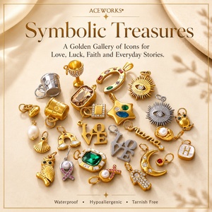 Symbolic Treasures | 18K PVD Gold Plated Stainless Steel Charm Pendants for Jewelry Making | Durable Waterproof & Hypoallergenic - Product Image 1