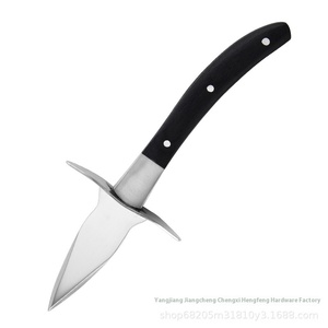 Venta al por mayor, cuchillo de ostra de acero inoxidable anticorte grueso, mango de madera colorido, abridor de mariscos con herramienta de metal de concha Vieira - Product Image 6