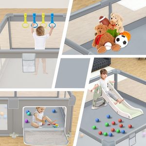 Parc de jeux pour bébé personnalisé grand format avec porte - Parcs pour bébés personnalisés - Product Image 3