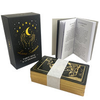 Jeu de tarot personnalisé 78 bords dorés Cartes de tarot en papier pour débutants avec guide pour les fêtes et les jeux