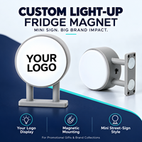 Mini aimant de réfrigérateur LED personnalisé avec logo, boîte lumineuse illuminée, impression numérique portable pour promotion de marque et souvenir
