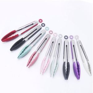 34 cm Heavy Duty Stainless Steel Kitchen Tongs with <b>Silicone</b> Tips - Locking Non-slip Heat Resistant Food Tongs for BBQ & Salad - Product Image 1