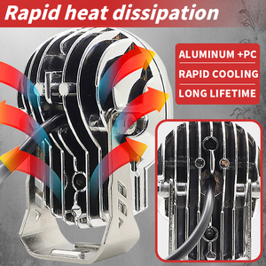 Phare LED de moto 3 pouces, design crâne, 40W 12V 5000 Lumens, ampoule H4, montage universel, lumière de travail bicolore blanc/jaune - Product Image 4