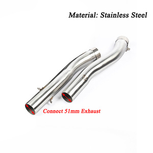 KOBMOEMP Tubo de Escape para Motocicleta Kawasaki Z1000 2003-2006, Conector de Silenciador (Tubo Intermedio) de Acero Inoxidable Plateado de 51 mm - Product Image 4