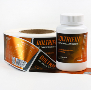 Chất lượng cao y tế chai & Tablet container bao bì nhãn không thấm nước Vinyl cuộn với tư nhân kim loại lá bề mặt hoàn thiện - Product Image 3