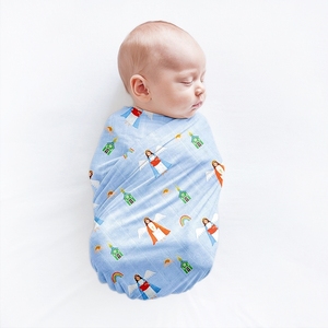 Gots thoáng khí dệt 120cm em bé chăn Muslin bé gái Chăn in Muslin em bé chăn - Product Image 1