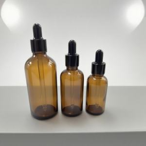 Emballage cosmétique personnalisé en gros pour marque privée, flacon compte-gouttes en verre ambré de 1 oz, 30 ml, 50 ml pour huile de soin de la peau - Product Image 1