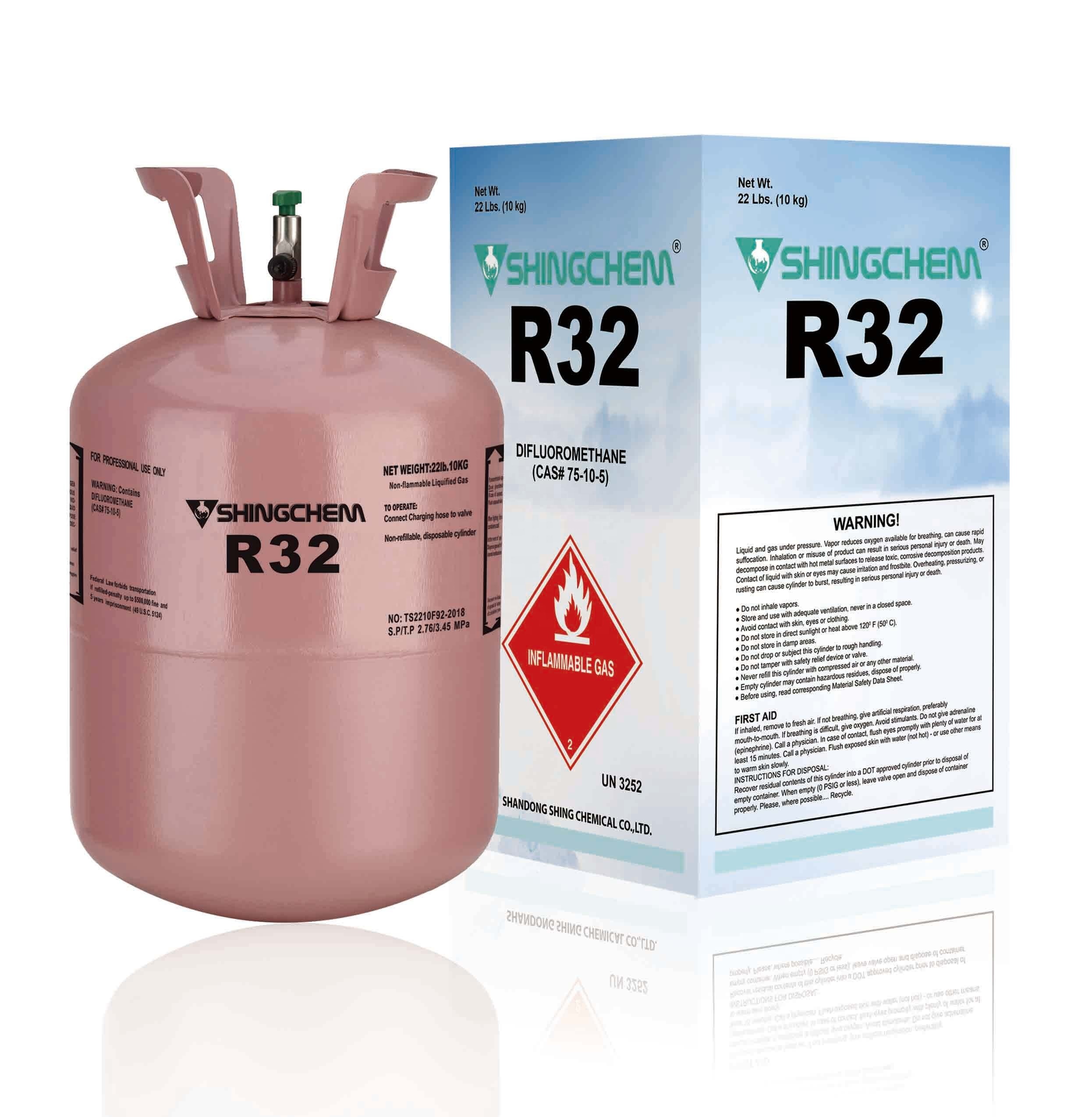 SHINGCHEM cheap price refrigerant R32 refrigerant gas 99.9% high purity R32 gas suppliers R32 refrigerant