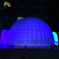Tente Igloo colorée en plein Air, fête, cour, dôme de musique, tente Igloo gonflable avec lumière Led à vendre