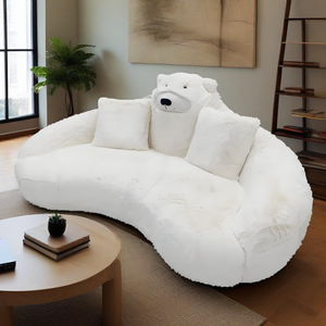 Divano Orso per Bambini, Arredamento per Cameretta e Soggiorno, Decorazione per Stanza dei Bambini, Giocattoli in Peluche, Cuscino in Tessuto per Bambini, Divano Relax - Product Image 4