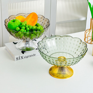 จานผลไม้แก้วฐานทองสำหรับตกแต่งบ้านและงานปาร์ตี้ - Product Image 3