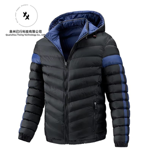 Bestseller Maßgeschneiderte 100% Polyester Wasserdichte Winddichte Gepolsterte Warme Neue Gestreifte Kapuzenpullover Herrenbekleidung für Outdoor-Aktivitäten Leichtgewichtig - Product Image 3