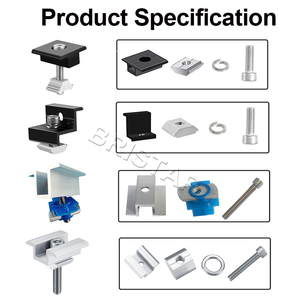 Colliers de fixation intermédiaires et inter-axiaux en aluminium anodisé noir de 35 mm et 40 mm pour panneaux solaires photovoltaïques – Vente en gros - Product Image 2
