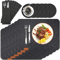 Napperon de Table en feutre personnalisé avec sous-verres sac à couverts décoration de Table de mariage/Restaurant/fête