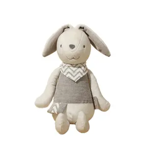 Conejo de peluche de color Beige personalizado para niños, orejas largas, juguete