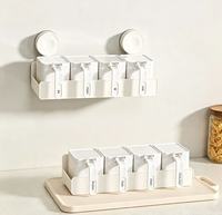 Nouvel Arrivage – Boîte à Épices Murale Sans Perçage avec Couvercle, Récipient Multi-Grilles pour Assaisonnements et Condiments, Organisateur de Cuisine
