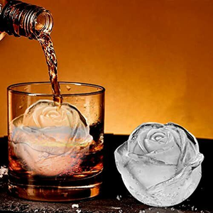Bandeja de cubitos de hielo personalizada 3D en forma de flor grande molde de hielo de fácil liberación cocina casera DIY 4 fabricante de moldes de hielo de rosas gigantes - Product Image 2