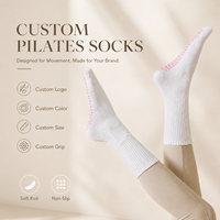 Chaussettes de yoga et de Pilates pour femmes, logo personnalisé OEM, respirantes, en coton, avec grip