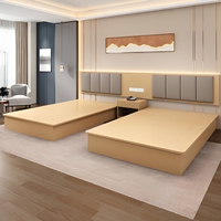 Elegantes Modernes Massivholz Luxus King Queen Hotel Schlafzimmer-Set Umweltfreundliche Apartment- und Gewerbemöbel