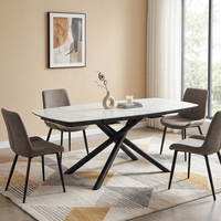Table à manger moderne de luxe léger en pierre frittée, pliable et extensible, livraison rapide, mobilier de salle à manger 6 places