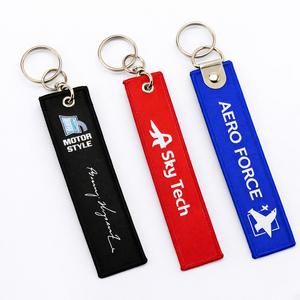 Neo-Vintage Cyber-Biker <b>Keychain</b> Two-Sided <b>Custom</b> Fabric Woven <b>Keychain</b> With Your Logo Wholesale - Product Image 5