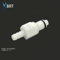 Raccord rapide en plastique BRT à sertir, extrémité mâle sans filetage, 6,4 mm, pour tuyau