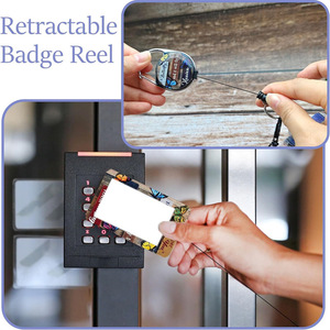 Cross-border butterfly vertical ID card protector, retractable pull <b>buckle</b>, detachable lanyard, badge <b>clip</b>, wholesale. - Product Image 4