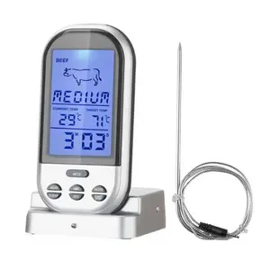 Wireless Food Thermometer With Sensor Probe BBQ Grill Meat Kitchen Oven Food Cooking