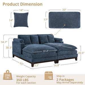 Canapé-<span class=keywords><strong>lit</strong></span> 75 "avec base en bois massif - Product Image 4