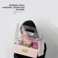 Boîte à fleurs transparente pour gâteau, emballage de fleurs transparent pour la Saint-Valentin, étui cadeau durable