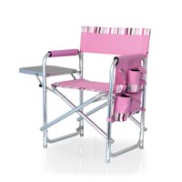 Chaise de directeur pliante en aluminium, haute toile rose personnalisée, Portable et léger