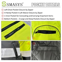 Veste de sécurité réfléchissante haute visibilité avec logo personnalisé, imperméable, Oxford 300D, manteau de travail d'hiver avec capuche, bande réfléchissante en PVC, classe 2 ANSI