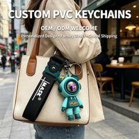 Porte-clés souple en PVC personnalisé, design ours 3D, vente en gros OEM ODM, porte-clés en caoutchouc personnalisé avec dragonne, faible MOQ
